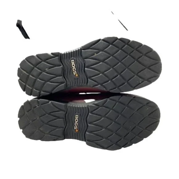 Bogs Women's Burgundy Red Amanda II Lace Insulated Waterproof Rain Boots Size 7 - Picture 8 of 9